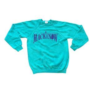 Hanes Crewneck Sweater - Teal and Purple